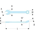 Facom Combination Spanner 38 mm 576 mm Overall Chrome Finish 40.38LA