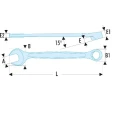 Facom Combination Spanner 38 mm, 450mm Overall Length, Chrome Finish 440.38