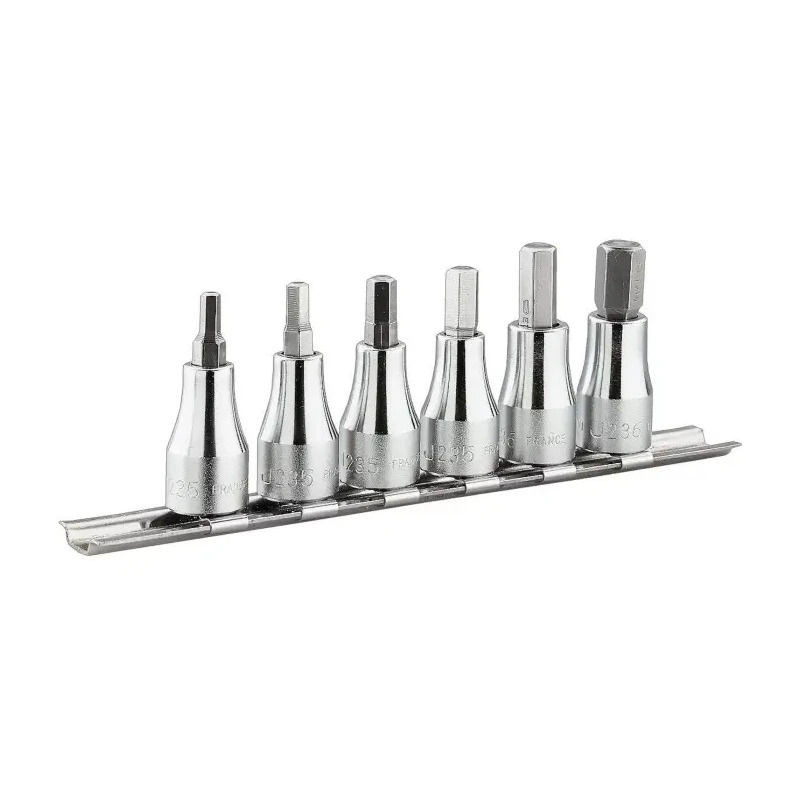Facom 6-Piece 3/8 in Hexagon Socket Set Chrome Vanadium Steel JT.40