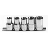 Facom 3/8 in Drive 5-Piece Standard Socket Set JTX.40 Chrome Vanadium Steel Bright Chrome Finish JTX.40