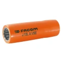 Facom 3/8 in Drive 18 mm 12 Point Square Insulated Deep Socket VDE 1000V Approved, 76mm Overall Length J.18LAVSE
