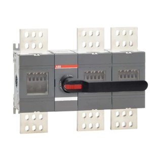ABB 3-Pole Screw Mount Switch Disconnector Black Handle 2000A, 1000V AC OT Series IP00