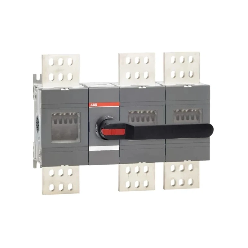 ABB 3-Pole Screw Mount Switch Disconnector Black Handle 2000A, 1000V AC OT Series IP00