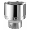 Facom 3/4 in Drive 19 mm 6 Point Square Socket, Satin Chrome Finish, 51mm Overall Length K.19HB