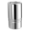 Facom 3/4 in Drive 42 mm 6 Point Square Socket, Satin Chrome Finish, 90mm Overall Length K.42LA