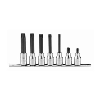 Facom 7-Piece 1/2 in Hexagon Bit Set Chrome Vanadium Steel Bright Chrome Finish D.34J7
