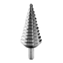 Facom High Speed Steel 12 Steps Step Drill Bit, 6 mm Minimum Head Size x 37 mm Maximum Head Size, Cylindrical Shank 678014