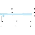 Facom Square Socket Bar 1/2 in Tip 410mm Overall S.145