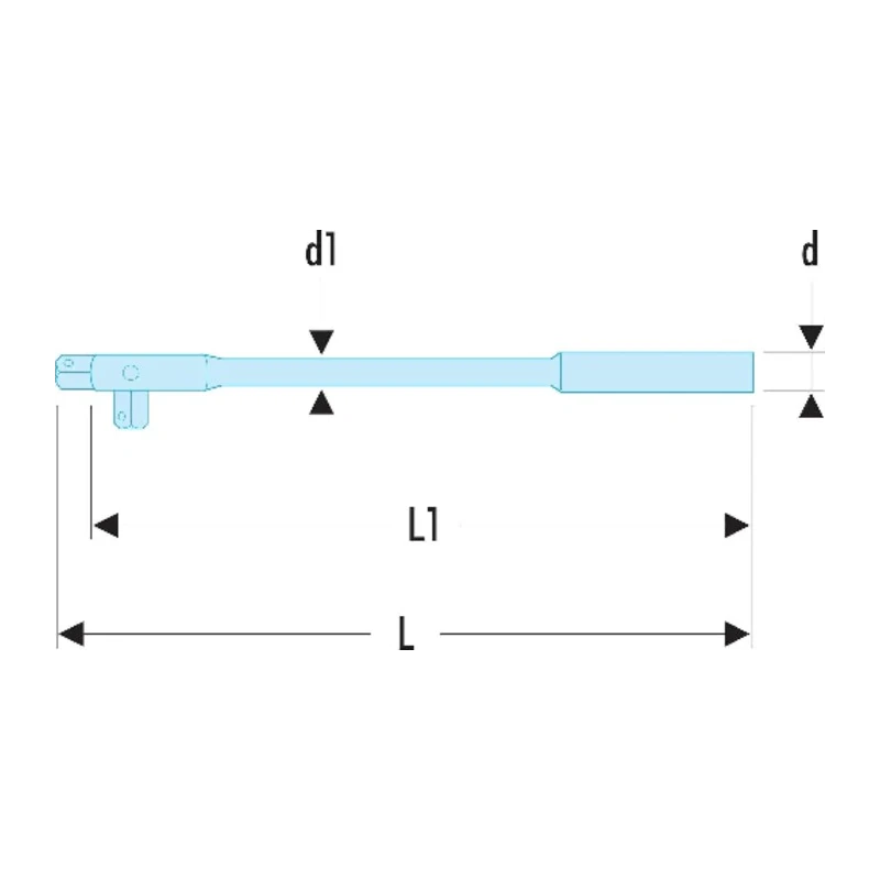 Facom Square Socket Bar 1/2 in Tip 410mm Overall S.145
