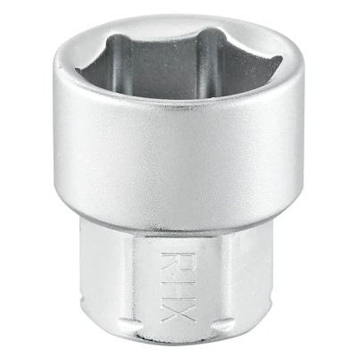 Facom 12 mm Standard Socket Square Drive 1/4 in, Satin Chrome Finish, 18mm Overall Length R.12HX