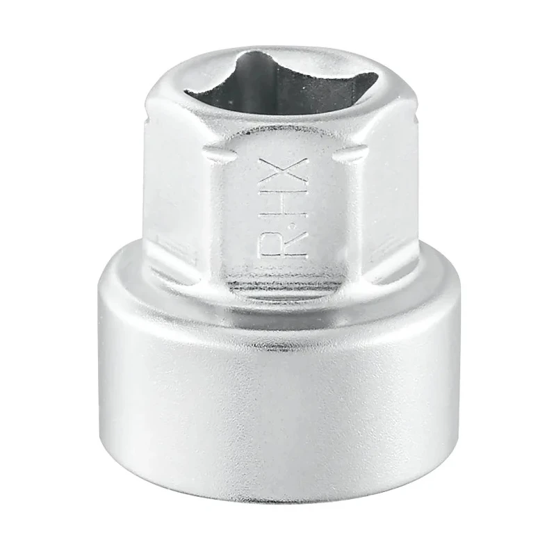 Facom 12 mm Standard Socket Square Drive 1/4 in, Satin Chrome Finish, 18mm Overall Length R.12HX