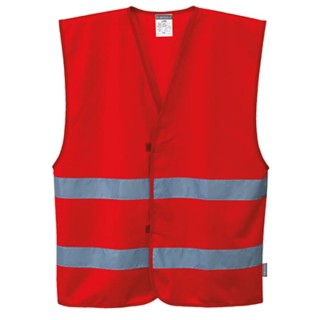 Portwest Red Hook & Loop Hi Vis Vest Polyester Unisex S/M F474RERS/M