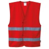 Portwest Red Hook & Loop Hi Vis Vest Polyester Unisex S/M F474RERS/M