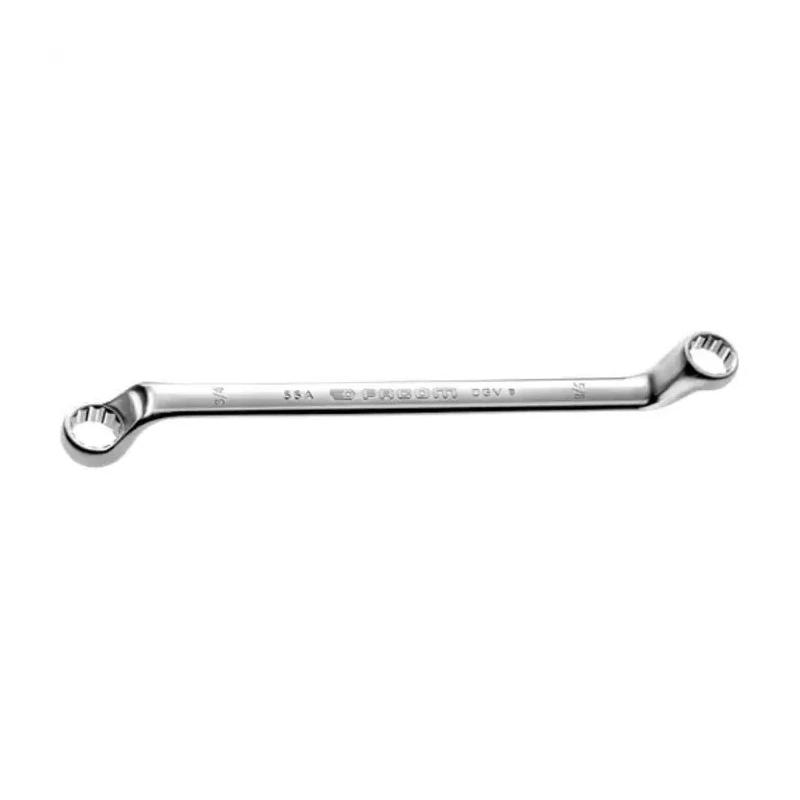 Facom Double Ended Offset Ring Spanner 6.35 x 7.94 mm Chrome Finish 12-Point 172mm Overall 55A.1/4X5/16