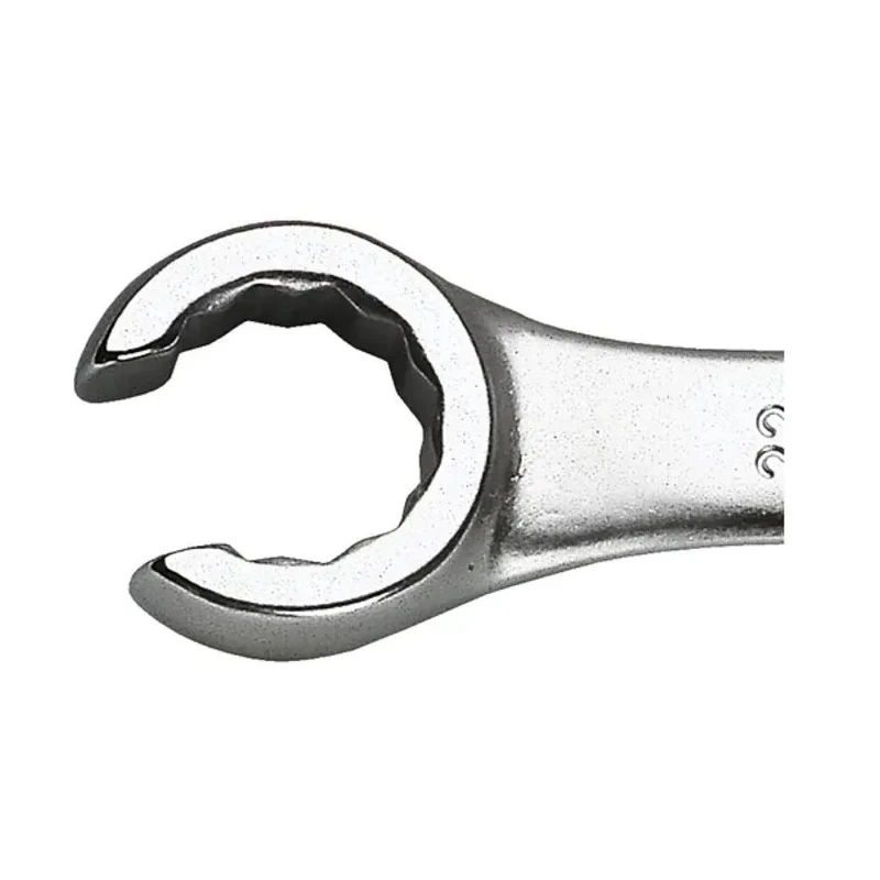 Facom Double Ended Metric Flare Nut Spanner 8 to 41 mm Size, Chrome Vanadium Steel, Satin Chrome Finish, 15° 42.22X24