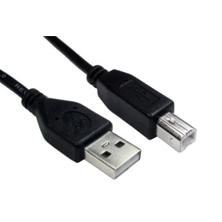 RS PRO IC Socket USB Cable Male USB Type A to Male USB B USB 2.0 Black 1.8 m 236-9075