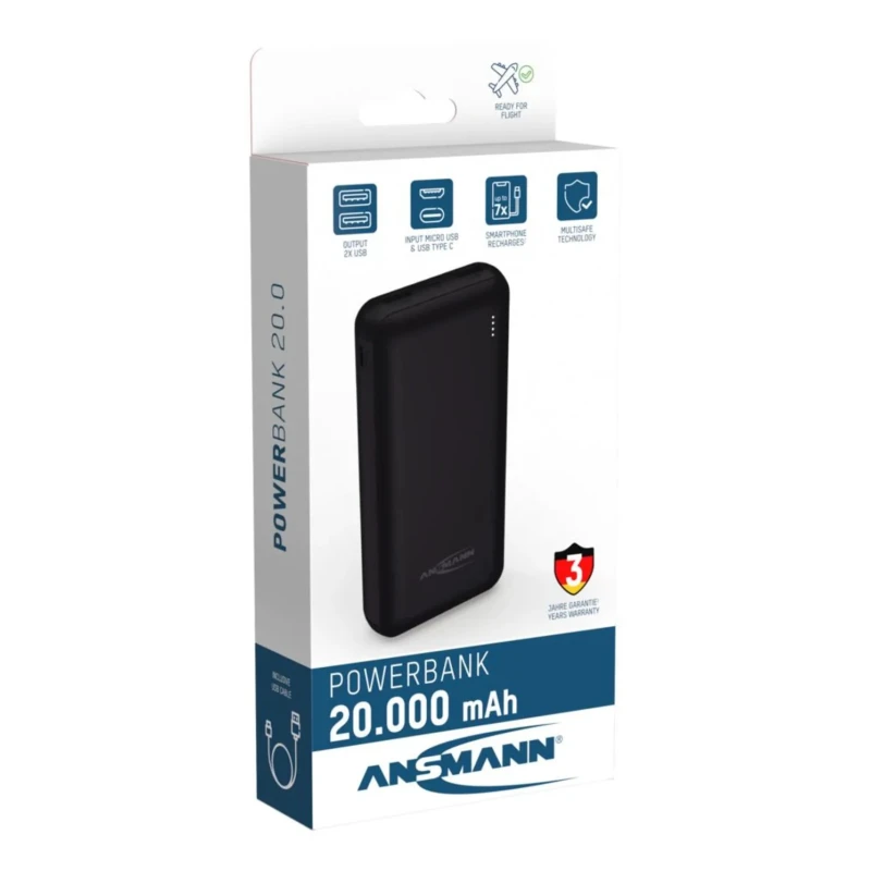 Ansmann Industrial Power Bank 20 Ah Lithium-ion 5V Output Voltage Dual USB PB212