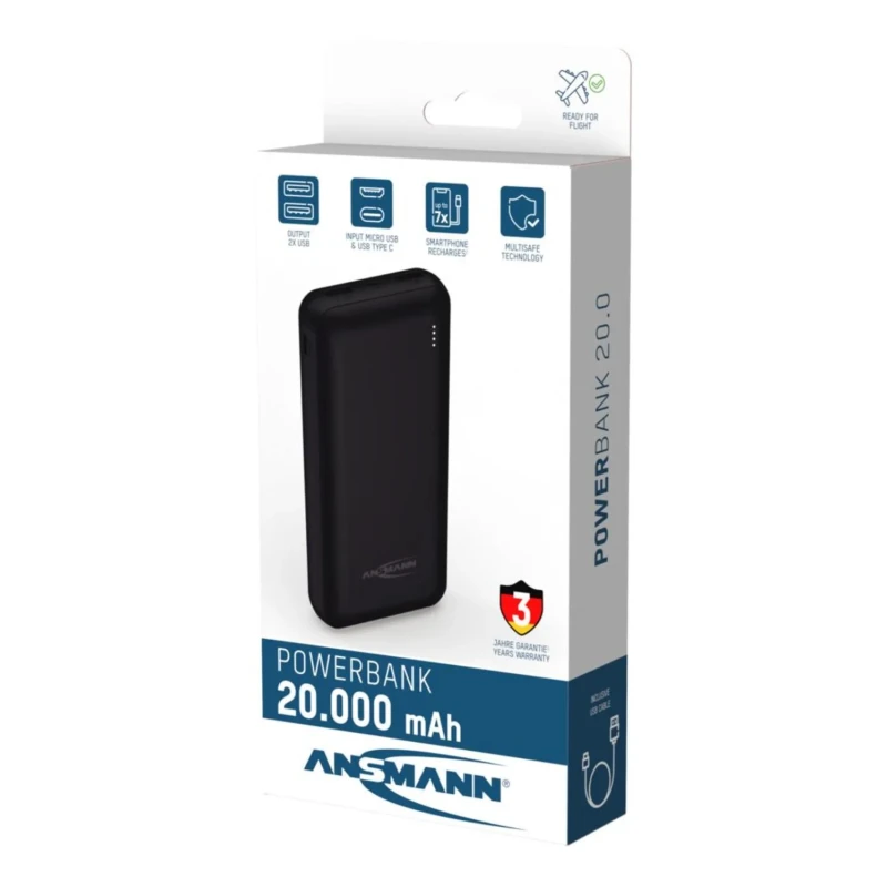 Ansmann Industrial Power Bank 20 Ah Lithium-ion 5V Output Voltage Dual USB PB212