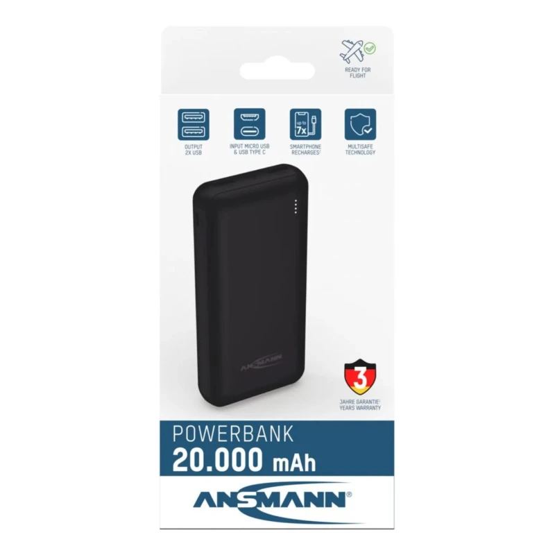 Ansmann Industrial Power Bank 20 Ah Lithium-ion 5V Output Voltage Dual USB PB212