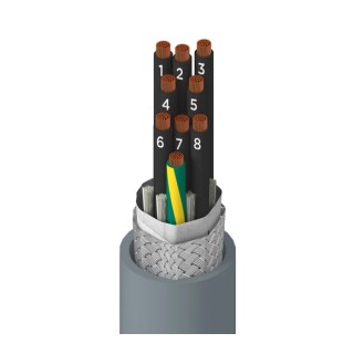 Alpha Wire Multi-Core Industrial Cable 9 Cores Screened 600V 15.14mm Diameter 30.5m Length 901409CY SL005