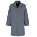 Alsico Grey Unisex Reusable Lab Coat L Cotton Polyester Concealed Closure MD30CGIN