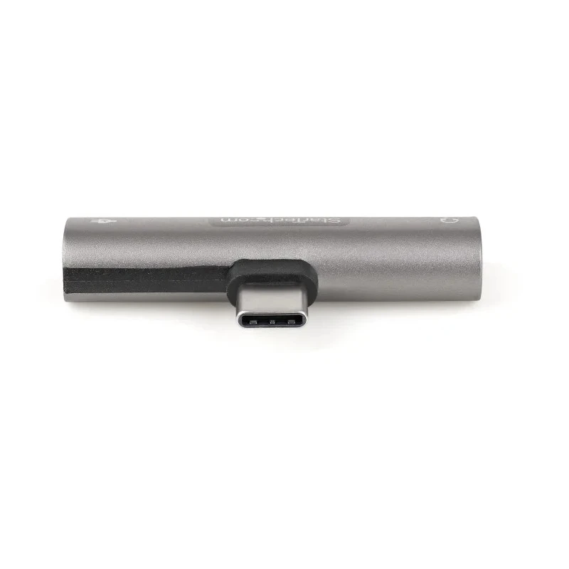 StarTech.com USB Type C Audio and Charge Adapter 60W Power Rating Metal Housing Right Angle 3.5 mm Female CDP235APDM