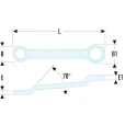Facom Metric Offset Ring Spanner 30 x 32 mm, 360 mm Overall Length 12-Point Chrome Finish 55A.30X32