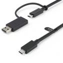 StarTech.com USB 3.2 Male USB Type C to Male USB Type A Cable, 1 m Length, Black PVC Jacket USBCCADP