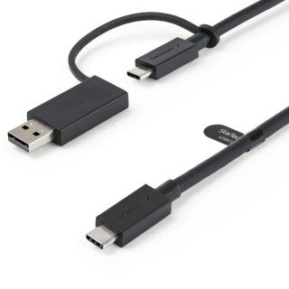 StarTech.com USB 3.2 Male USB Type C to Male USB Type A Cable, 1 m Length, Black PVC Jacket USBCCADP