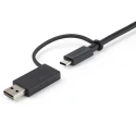 StarTech.com USB 3.2 Male USB Type C to Male USB Type A Cable, 1 m Length, Black PVC Jacket USBCCADP