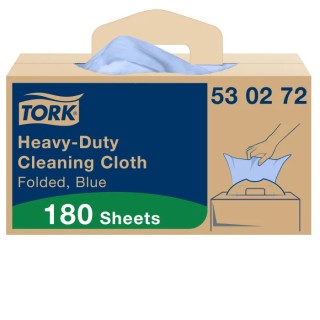 Tork Blue Non-Woven Fabric Cloths for Heavy Duty Cleaning Dry Use 41.5 x 35.5 cm Box of 180 Repeat Use 530272