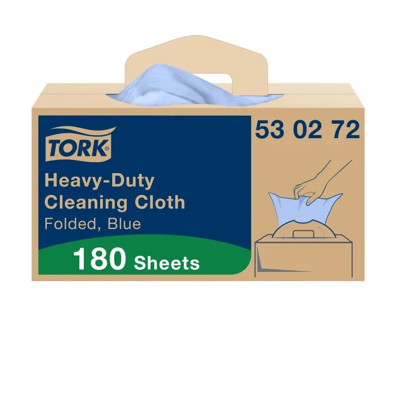 Tork Blue Non-Woven Fabric Cloths for Heavy Duty Cleaning Dry Use 41.5 x 35.5 cm Box of 180 Repeat Use 530272