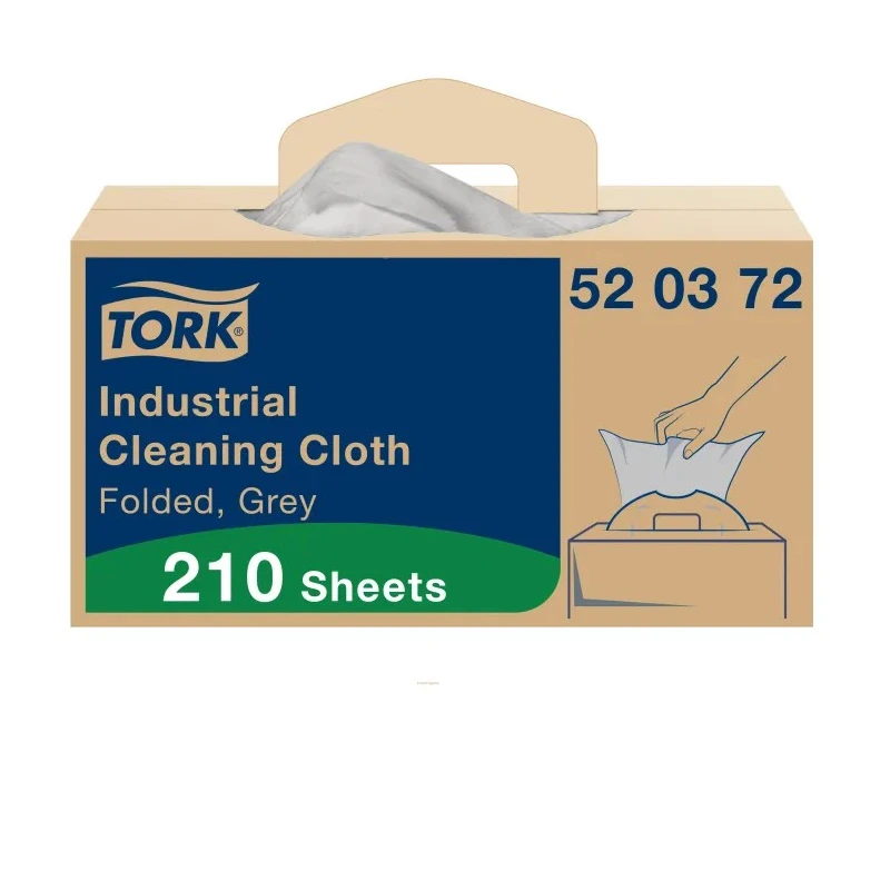 Tork Grey Non-Woven Fabric Cloths for Industrial Cleaning Dry Use Box of 210 Per Pack 415 x 355 mm Repeat Use 520372