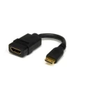 RS PRO Mini HDMI to HDMI Adapter Cable 150mm Length Male to Female Connector 236-9122