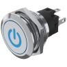EAO Illuminated Push Button Switch, Momentary, Panel Mount, Silver Actuator, 22.3 mm Cutout, SPDT, Blue 82-6151.1A24.B002