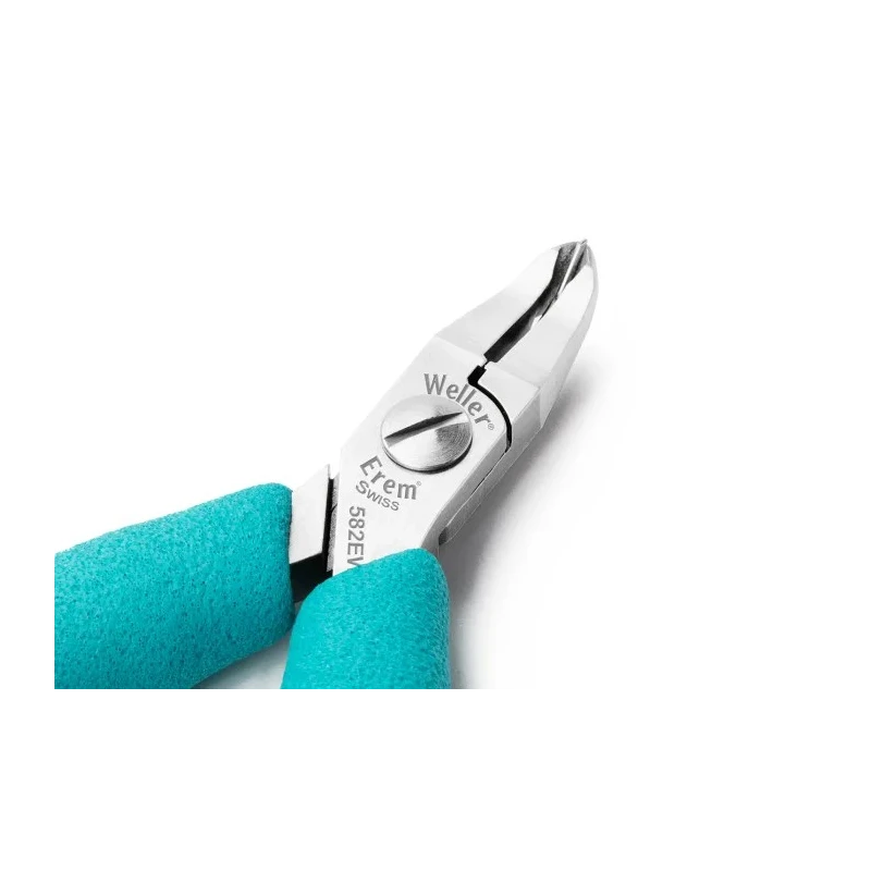Erem ESD Flush Angled Oblique Cutter 11 mm Jaw Width 115 mm Overall Length 1.2 mm Cutting Capacity 582EW