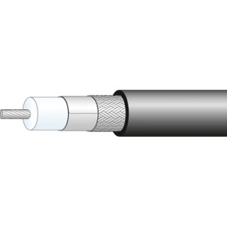 Huber+Suhner Flexible RF Coaxial Cable 50 Ω, Black, Unterminated, 10.25mm Outside Diameter SPUMA_400-RS-FR