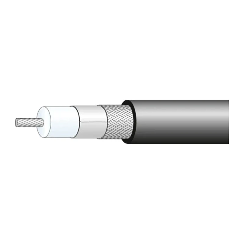 Huber+Suhner Flexible RF Coaxial Cable 50 Ω, Black, Unterminated, 10.25mm Outside Diameter SPUMA_400-RS-FR