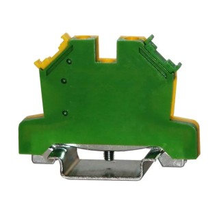 RS PRO 1-Way DIN Rail Earth Terminal Block, Cage Clamp, Polyamide 66 Housing, 0.5mm² to 6 mm² Wire Size, 24-10 AWG 242-0500