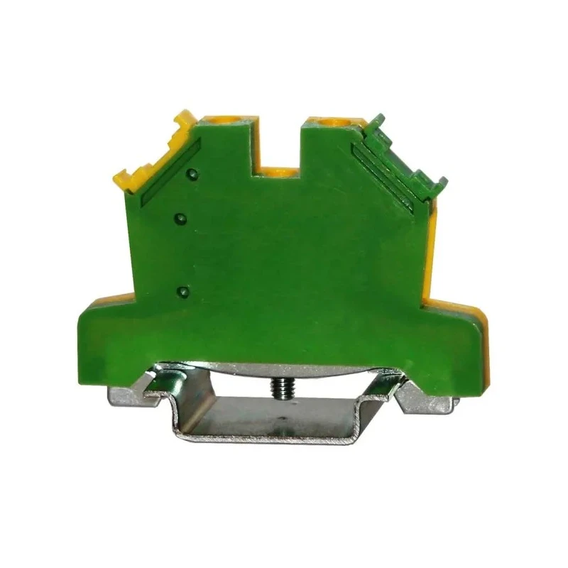 RS PRO 1-Way DIN Rail Earth Terminal Block, Cage Clamp, Polyamide 66 Housing, 0.5mm² to 6 mm² Wire Size, 24-10 AWG 242-0500