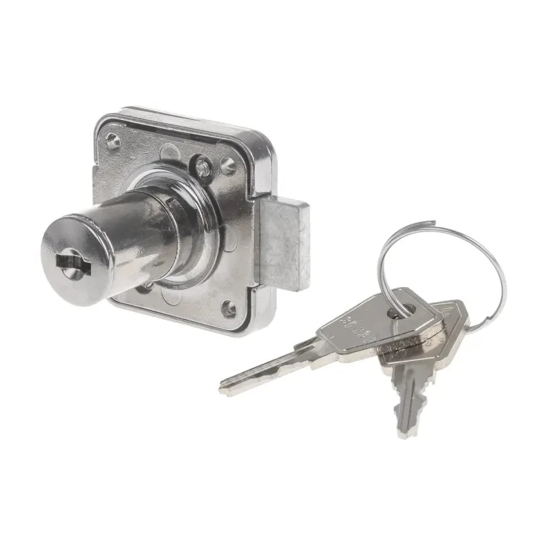 Euro-Locks a Lowe & Fletcher group Company Sliding Door Lock Chrome Finish 22 mm Panel-to-Tongue 16.5 mm Key Unlock 566532A