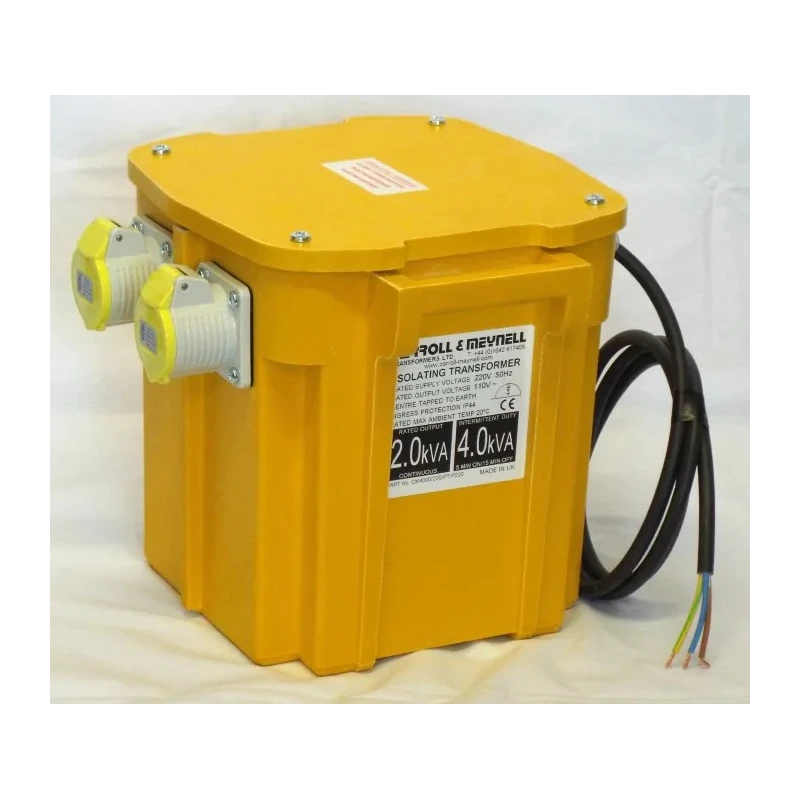 Carroll & Meynell Portable Safety Isolating Site Transformer 2 kVA, 230 V AC Primary, 112 V Secondary, 15 A Output CM40002