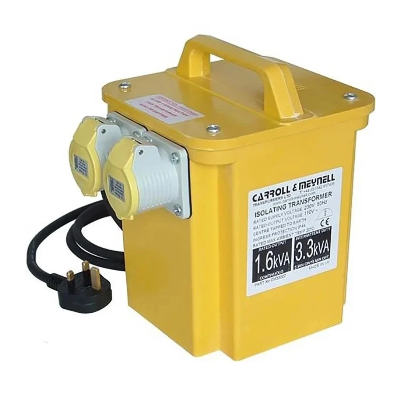 Carroll & Meynell Portable Safety Isolating Site Transformer 1.65 kVA, 230 V AC Primary, ±55 V AC Secondary, 10 A CM33002