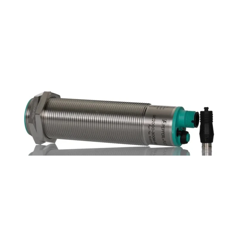 Pepperl + Fuchs Threaded Barrel Ultrasonic Proximity Sensor M30 2 m 20mA Analogue 30V UC2000-30GM-IUR2-V15