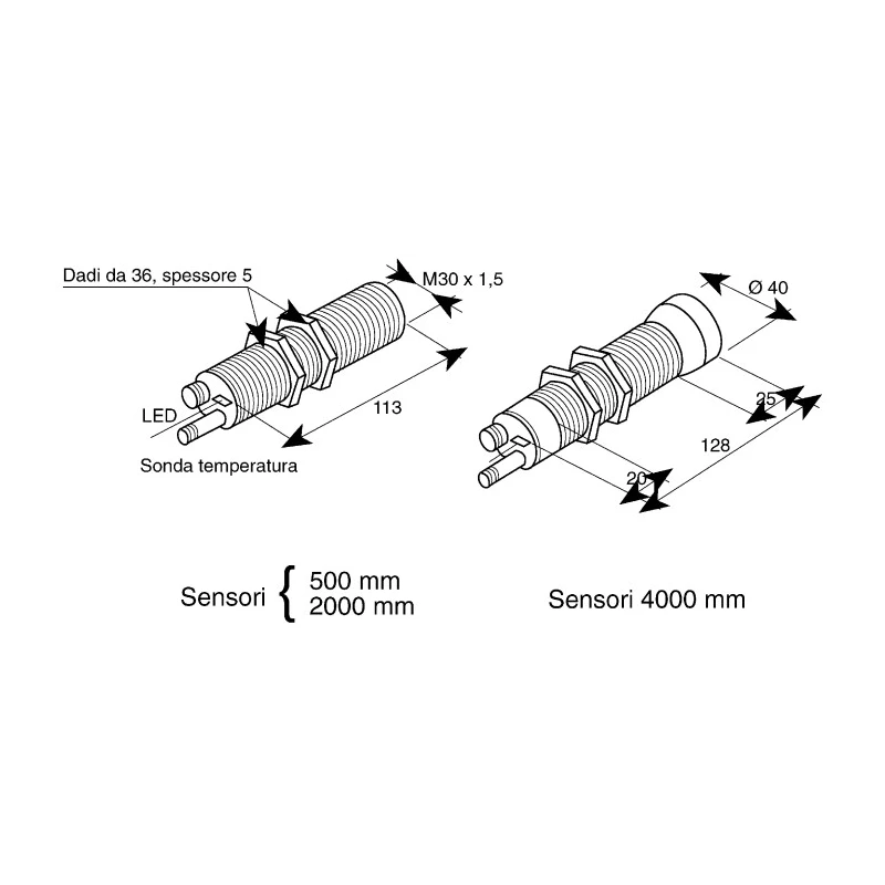 Pepperl + Fuchs Threaded Barrel Ultrasonic Proximity Sensor M30 2 m 20mA Analogue 30V UC2000-30GM-IUR2-V15