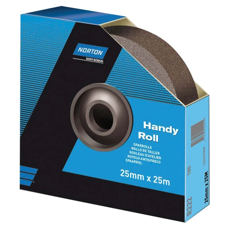 Norton Silicon Carbide Abrasive Paper Roll 25 m Length 38 mm Width P320 Grit Very Fine Grade 63642531797