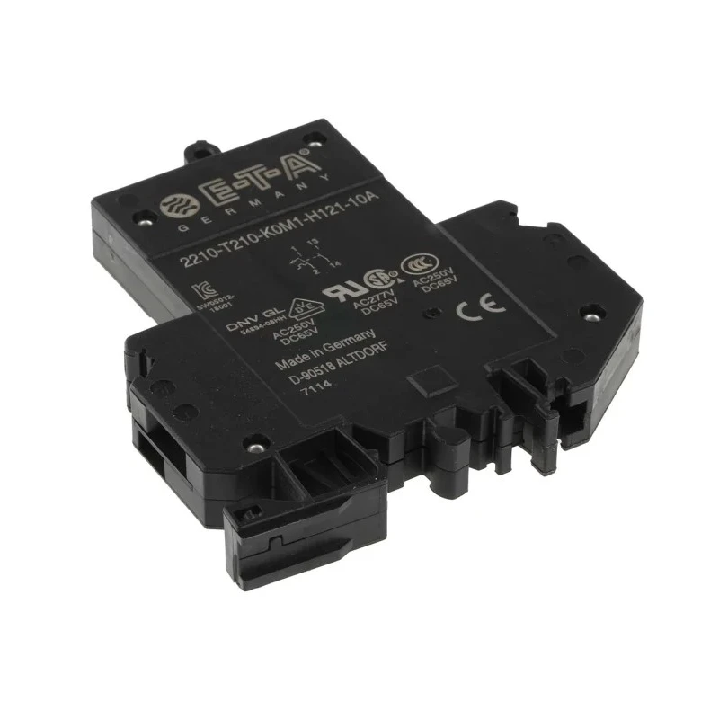ETA Thermal Circuit Breaker 10A Current Rating 1-Pole DIN Rail Mount 2210-T210-K0M1-H121-10A