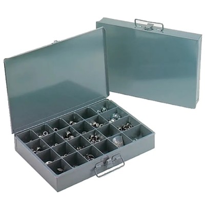 Durham 8 Cell Grey Steel Compartment Box 50 mm Height x 339 mm Width x 234 mm Depth 303-4630