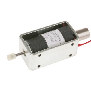 Mecalectro Single-Acting Linear Solenoid 12V Push Pull 8N Force 12mm Stroke 10.5W Continuous 8.M14 02 62 12 VCC 100%