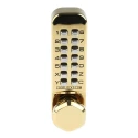 Codelock Brass Mechanical Polished Code Lock, Push Button Code, Housing 141mm x 41mm, Door Thickness 35-60mm 255 PB